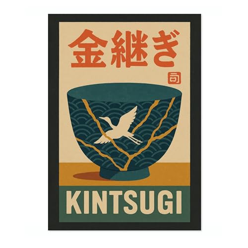Image Murale pour Salon Kintsugi, affiche d'art rétro pour une âme voyageuse