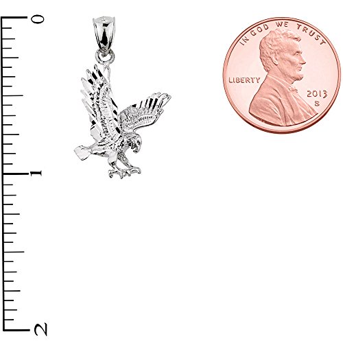 Claddagh Gold Textured Sterling Silver Landing Eagle Charm Pendant3