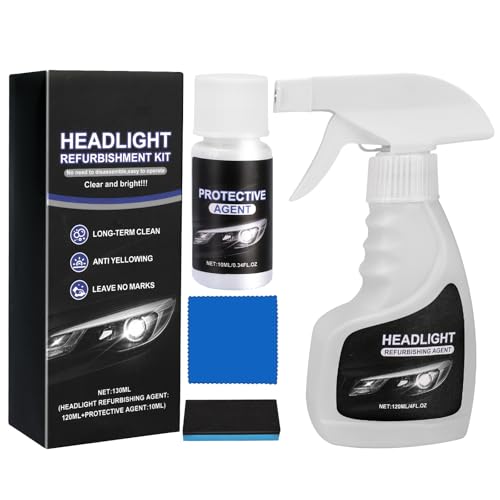 Headlight Restoration Kit,Automotive Headlight Cleaner for Foggy & Yellowed...