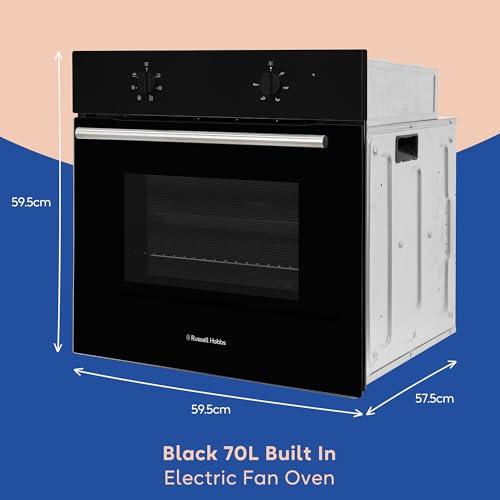 Russell Hobbs 70L, 60cm Wide, Single Electric Built-in Fan Oven and Grill in Black, 6 Oven Functions, RHFEO7004B - Image 3