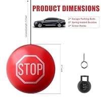 VKQTS 2PCS Garage Tennis Ball Parking Aid,Anti-Collision Hanging Garage Parking Aids for Cars with 13ft Rope,Universal Garages Parkings Stops Ball Garages Accessories for Car Truck SUV (Red/2PCS) — image 2