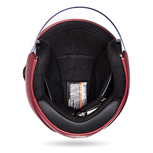 Image of Yamaha YR6 Half Face Helmet (Matt Red, Size XL) Y6AYR6RDXL16