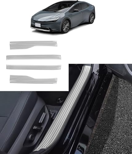 【CityCar】パーツ アクセサリー インサイドサイドステップガーニッシュ スカーフプレートサイドドアステップガード カバー ガーニッシュ ステンレス 傷防止 汚れ防止 4Pセット カスタム パーツ アクセサリー5代目プリウス プリウス60系 プリウスP