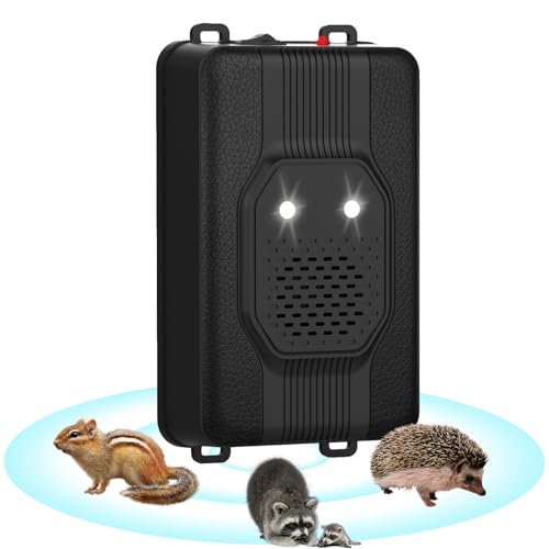 OBEST Ahuyentador de Martas Ultrasónico para Coche con Flash, Repelente de Martas Móvil, 3 Tipos de Fuente de Alimentación, Batería de Coche de 12 V, Batería AA y USB, Protección Eficaz para el Motor