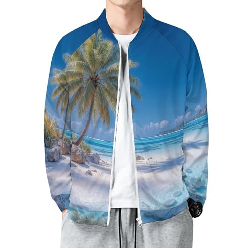 Veste aviateur homme légère azuré coupe-vent de transition zippé