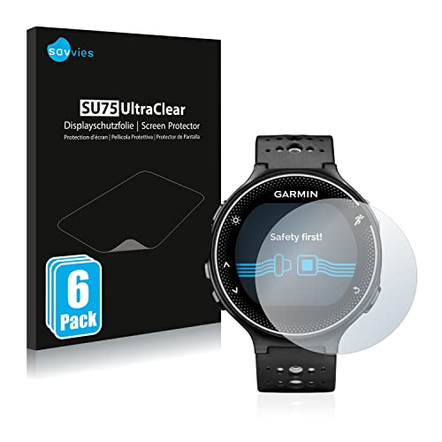 savvies Protector Pantalla para Garmin Forerunner 230 (6 Unidades) Película Ultra Transparente
