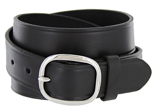 Full Leather Work Uniform Belt with Rounded Buckle 1 and 1/4