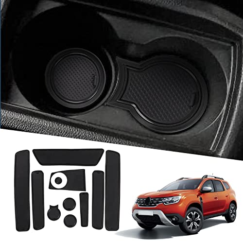 Ruiya Compatible con Renault Duster Dacia 2018-2021 Alfombrillas Antideslizantes , Alfombrillas para Ranuras de Puerta Alfombrillas de Goma Antideslizantes Dacia Accesorios para Coche Cover