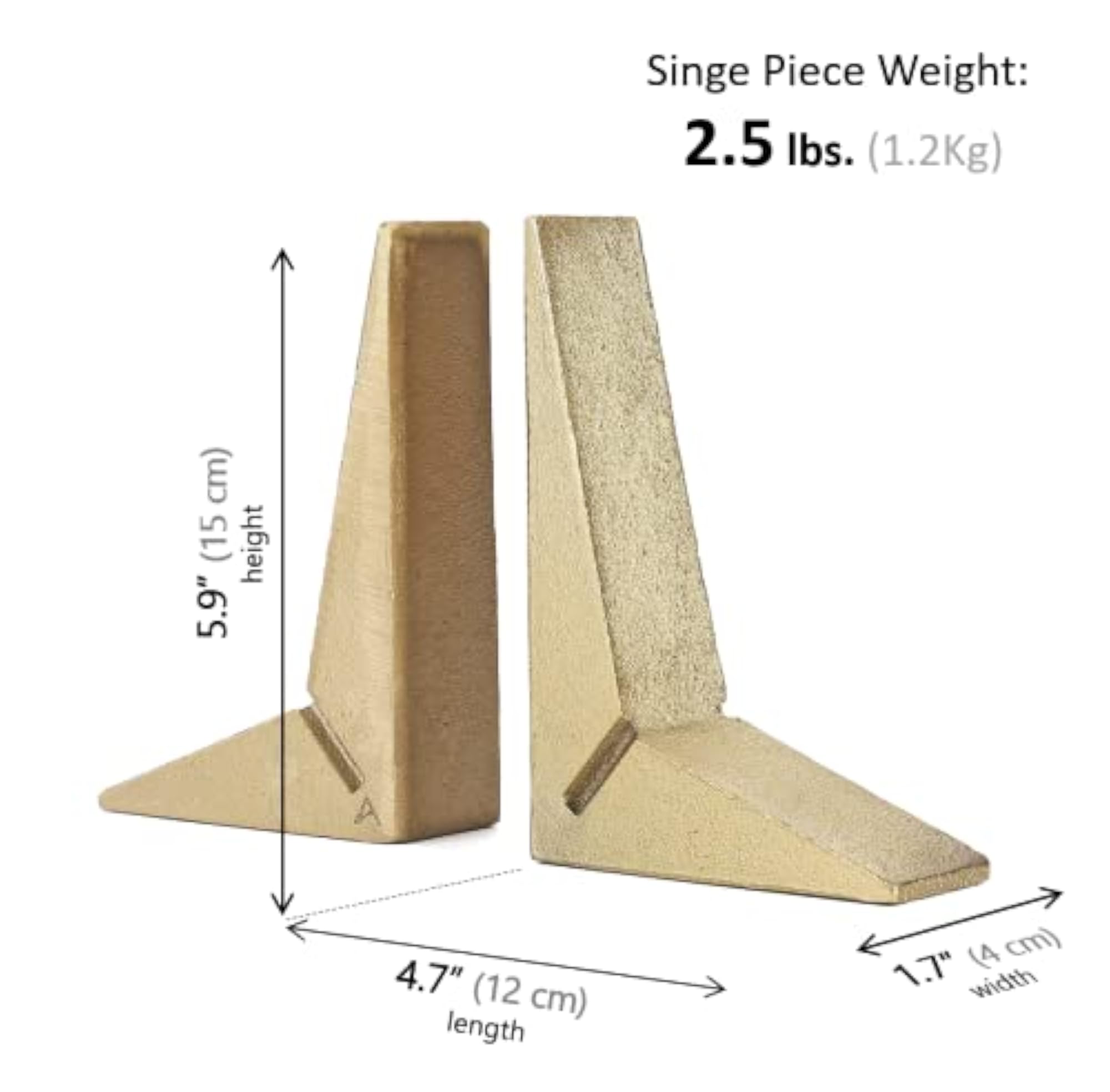 Gold Geometric Sharp Triangle Decorative Bookends
