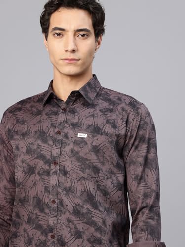 Image of Majestic Man Printed Pure Cotton Slim Fit Casual Shirt