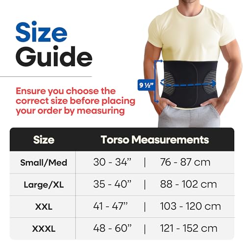 Hernia Belt for Men or Women | Postpartum Belly Band & Wrap | C Section Belly Abdominal Binder | Post Surgery & Pregnancy Tummy Tuck | Hysterectomy, Umbilical Inguinal Hernia | (L-XL)