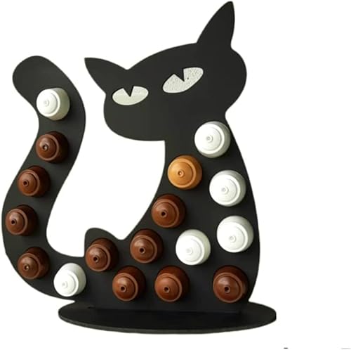 Porta Capsulas Suporte Lindo Dolce Formato Gato De Madeira MDF Cor Preta