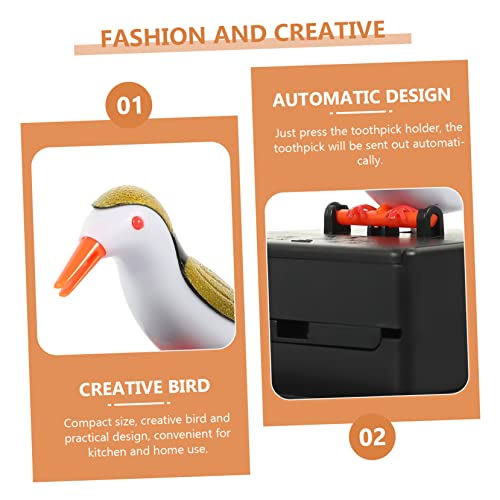 Luxshiny 5 Sets Vogel-Zahnstocherbox Kunststoffständer Autoständer Holz Geschenke Zahnstocherhalter Spender Zahnstocherbehälter Glas Geschenke Für Autos Abs Zuhause – Bild 4
