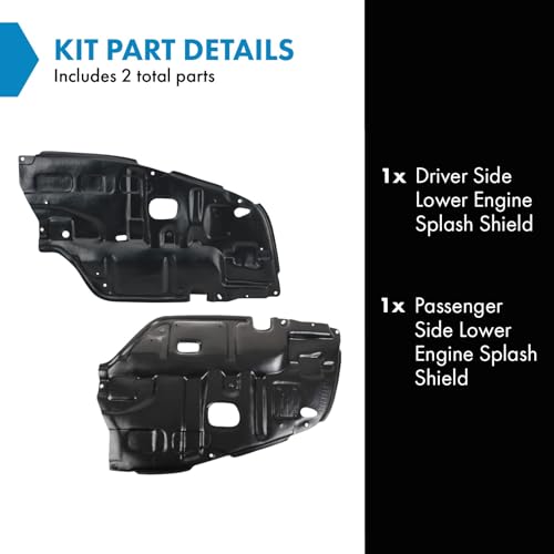 Image of TRQ Driver & Passenger Side Lower Engine Splash Shield Compatible with 2002-2003 Lexus ES300 2004-2006 ES330 LX1228102 LX1228103