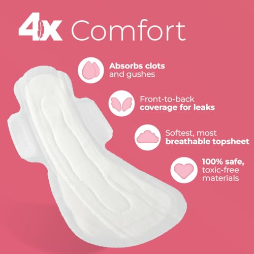 Image of Nua Maternity Comfort Pads | XXXL 400mm | Pack of 8 | For Postpartum Bleeding and Clots | Rapid Absorbent Core | Edge-to-edge Protection | Elevated Central Core | Front to Back Coverage | Super Soft and Breathable | No Rashes | 100% Toxic-Free, Dermatologically Tested | Safe on Skin | Convenient and Hygienic Disposal