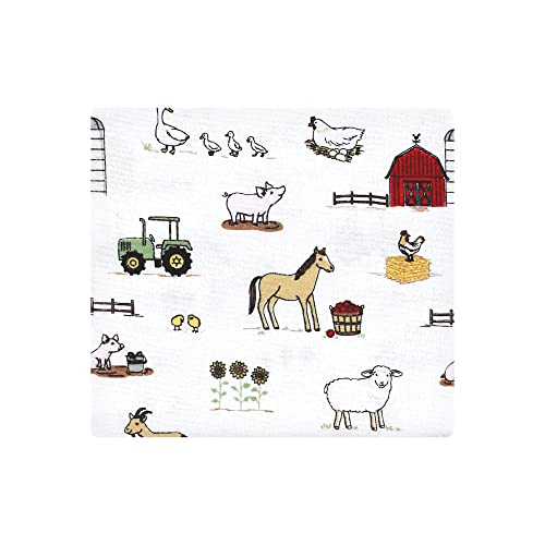 Image of Little Treasure Hudson Baby Cotton Poly Flannel Receiving Blankets Multipack, Red Girl Farm, 30x30 inches