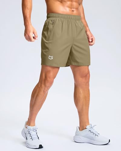 Image of G Gradual Men's Athletic Running Shorts with Zipper Pockets Quick Dry 7 inch / 5 inch / 9 inch Workout Gym Shorts for Basketball Hiking
