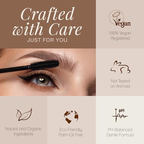 Poppy Austin - Vegan Mascara Black Volume And Length Waterproof - Gentle, Hypoallergenic Volumising Mascara, Organic & Cruelty Free All Natural Organic For Sensitive Eyes (9 Gram) - 2