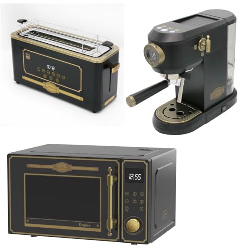 Kaiser Empire M 2530 Em Four à micro-ondes 25 l avec grille à air chaud 25 fonctions + grille-pain rétro T 4000 Em, 6 niveaux de grillage + machine à café...