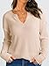 PRETTYGARDEN Womens Spring Fashion 2026 Waffle Knit Long Sleeve Tunic Tops for Women Loose Fit Dressy Casual V Neck Shirts (Beige, Large)