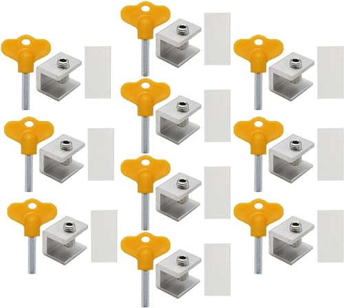 Window Locks, 10 Sets Sliding Window Locks Security with Key for Vertical & Horizontal Sliding Windows Doors, Adjustable Aluminum Child Proof Safety Slide Window Door Lock for Home Bedroom