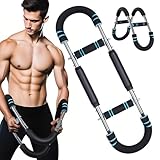 Twister Arm Trainer, 60-100lb Adjustable Chest & Arm Workout Tool, Compact Twister Arm Strengthener, Portable Power Twister Bar with Snap - Together Detachable Design for Fitness Anywhere(Blue)