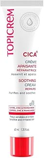 Topicrem - CICA+, Crème Apaisante au Zinc et à l’Acide Hyaluronique - Apaise les Irritations Cutanées - Soin pour Peau Sensible, Bébé, Enfant, Adulte - Fondante, sans Parfum - Tube 40 ml