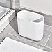 iDesign Slim Oval Plastic Waste Basket The Cade Collection, 10.56” x 5.5” x 9.77”, White