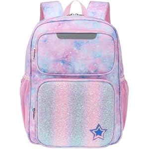 Bagseri Kinderrucksack Mädchen - 23L Rucksack Kinder Schule 3.-5. Klasse (8-10 Jahre), Ergonomischer Schulranzen mit Brustgurt & Thermofach, Leicht, Reflektoren & DIN A4, Rosa Batikmuster