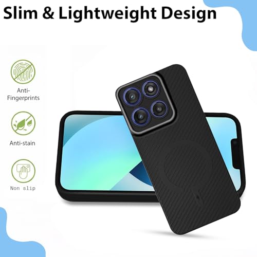 Image of LIRAMARK Rugged Carbon Fibre TPU Armor Silicone Back Cover Case for Motorola Moto Edge 60 Stylus 5G