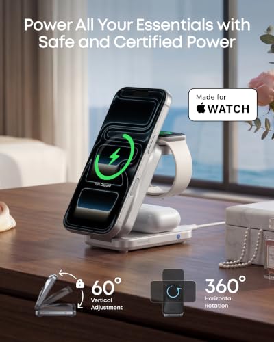 Anker Prime Foldable MagSafe Charger, 25W Qi2.2-Certified Palm-Sized Travel-Ready 3-in-1 C - image 4