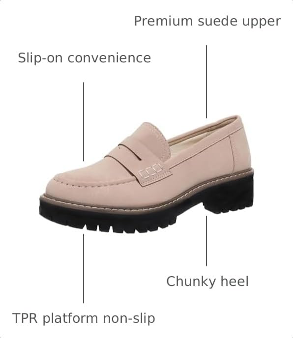 Image of Bandkos Platform Penny Loafer for Women Comfortable Slip on Work Shoes Womens Dressy Casual Walking Loafer