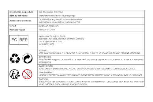 Amagogo 150x Narizes seguros para animais de crochê 11mm 15mm 20mm Acessórios de urso Narizes de bon