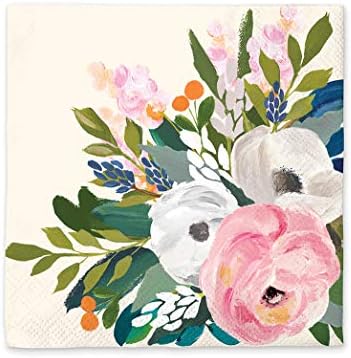 Paper Beverage Napkins by Studio Oh! - Bella Flora - Pack of 40 - Full-Color Art - 3-Ply Strong & Durable, Easy Cleanup - for Everyday & All Occasions