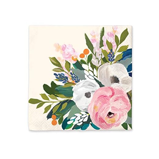 Paper Beverage Napkins by Studio Oh! - Bella Flora - Pack of 40 - Full-Color Art - 3-Ply Strong & Durable, Easy Cleanup - for Everyday & All Occasions