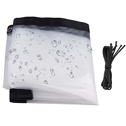 RGRE 2x6m Bâche De Protection Imperméable Transparente, Bâche Industrielle Bâche Transparente avec Oeillets, Bâche Étanche Et Indéchirable, pour Serre Jardin Pergola Cover
