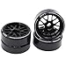 Treehobby 4PCS 27Mm Hard Drift Metal Wheel Rim Tyres Compatible with Wltoys 284131 K969 K979 K989 Kyosho Mini-Z 1/28 RC Car Parts（Black）