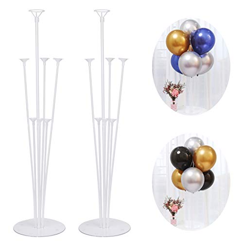 Support de Ballon de Table Porte Bâton de Ballon avec de Bureau Support pour Fête Anniversaire Mariage Décoration 2 Sets