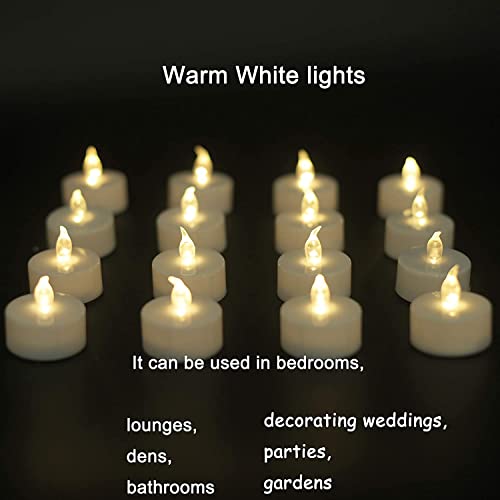 Image of Tea Lights - 50 Pack Flameless LED Candles - 200 Hour Battery Operated - Realistic Flickering - Warm White Light - Perfect for Halloween & Seasonal Celebrations