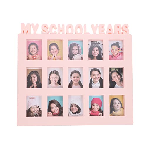 NUOBESTY School Years Picture Frame School Days Photo Frame Kids Growth Trajectory Photo Frame School Photo Collection Photo Frames Display Frame Pink
