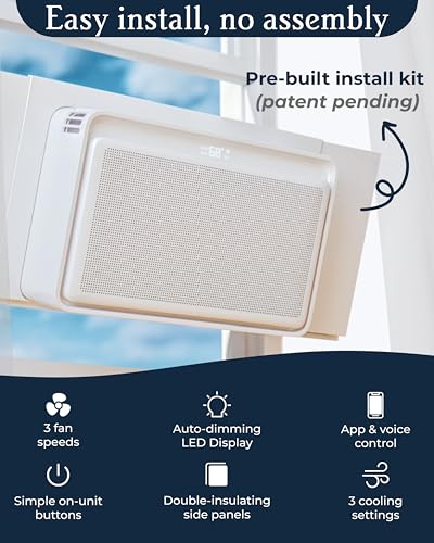 Windmill Window Air Conditioner - Quiet & Smart, Easy Install, Voice-Enabled, Remote & App Control AC Unit - 10,000 BTU Inverter w/WhisperTech