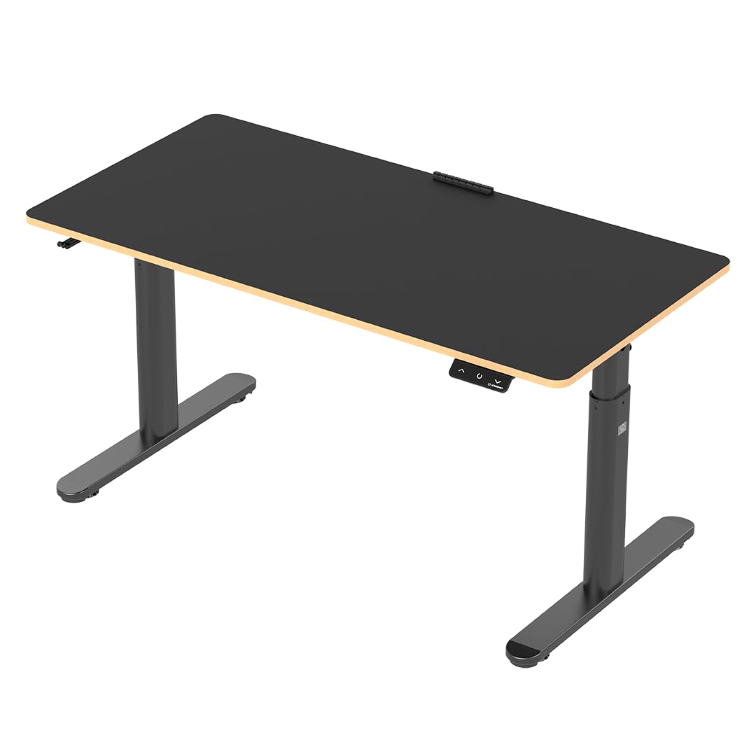 Ultradesk - Escritorio Infantil Eléctrico Regulable en Altura Pulsar - 120x60x55-81cm - para 2 Monitores - para Habitaciones de Niños y Adolescentes - Negro