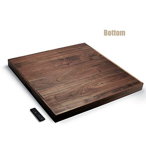 Magigo 30 X 30 Inches Extra Large Square Black Walnut Wood Ottoman Tray With Handles, Serve Tea, Coffee Classic 2.5 Feet Wooden Decorative Serving Tray #TOP3