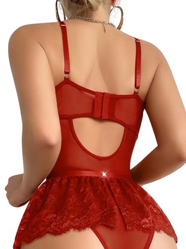 Image of Lilosy Sexy Lingerie Set 3 Piece Women Corset Bodysuit Skirt