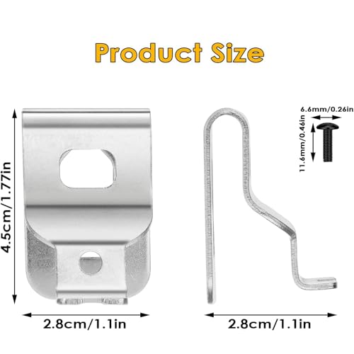 Miniatura 2 de Bodya 6 Ganchos De Clip Para Cinturón De Taladro Eléctrico Con Tornillos Para Herramientas Eléctricas Dewalt De 20 V N268241