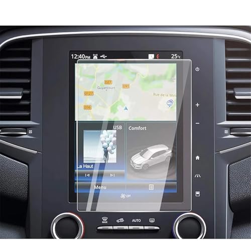 Écran GPS Megane 4 RS protégé des rayures : film verre trempé 8,7 pouces