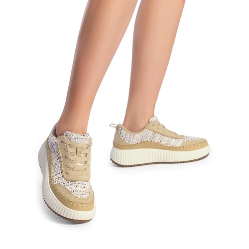 Image of DREAM PAIRS Women Chunky City Tweed Comfortable Casual Platform Fashion Sneaker