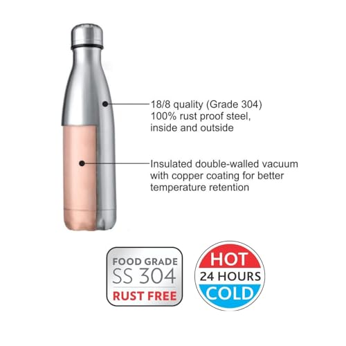 Image of Borosil Hydra Bolt 350 ml Stainless Steel Water Bottle | Double Wall Vacuum Insulated Flask | 24 Hours Hot and Cold | Bottle for Office, Gym, School