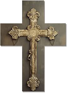 Amazon.com: Wooden Wall Cross Hanging Sign Plaque Rustic Wooden Hanger ...