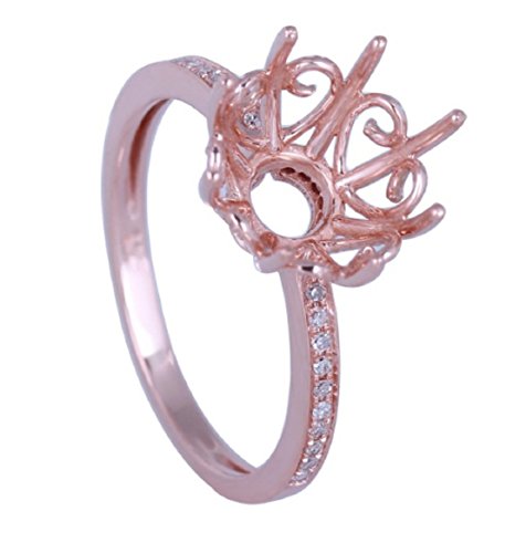 Bague de fiançailles diamant rond 10-11 mm en or rose pour demande